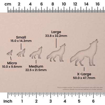 Wolf Howling While Standing Stamps - Ceramind® Tools