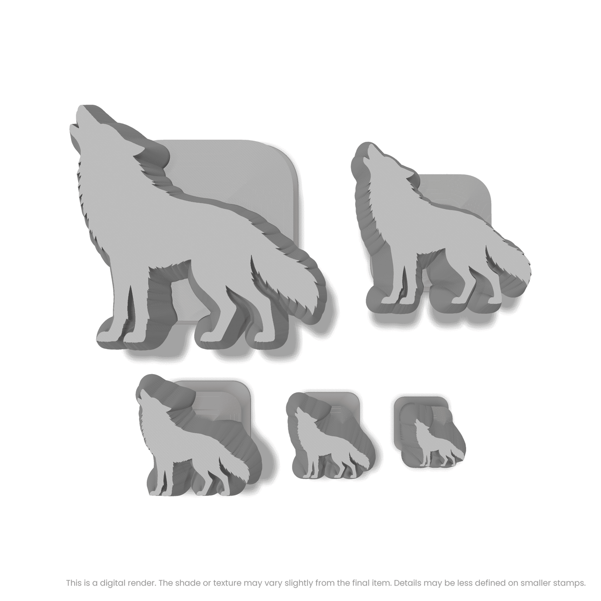 Wolf Howling While Standing Stamps - Ceramind® Tools